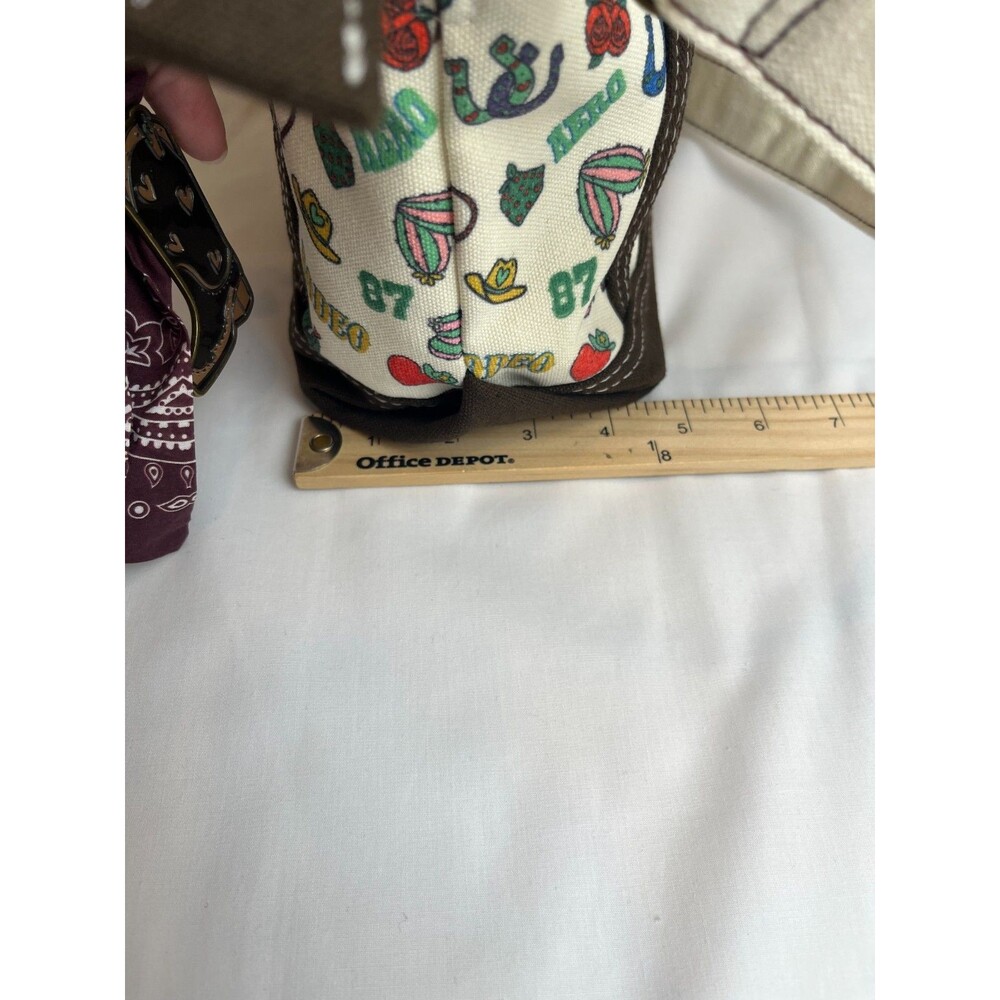 Aeropostale Rodeo Cowgirl Western Canvas Tote Bag Cactus Print Boot Charm Viral - Picture 6 of 14